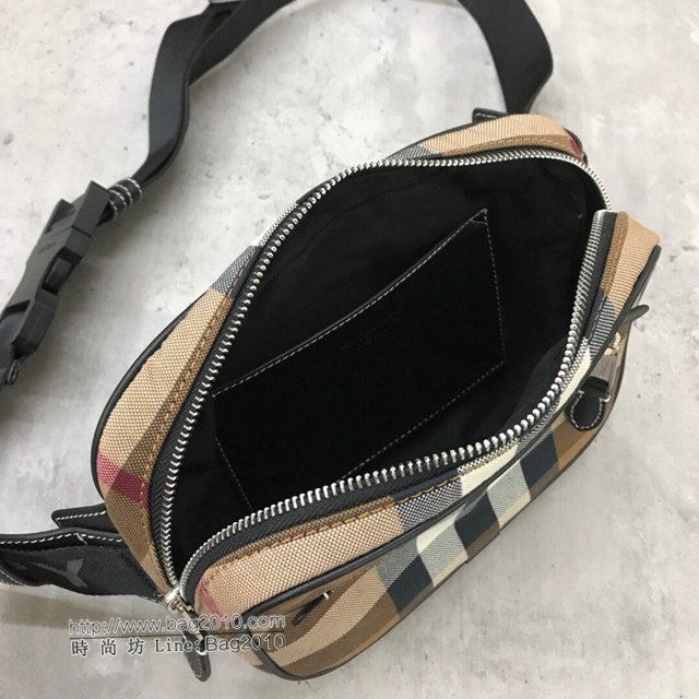 Burberry專櫃新款腰包 巴寶莉徽標品牌專用格紋男士腰包挎包  db1206